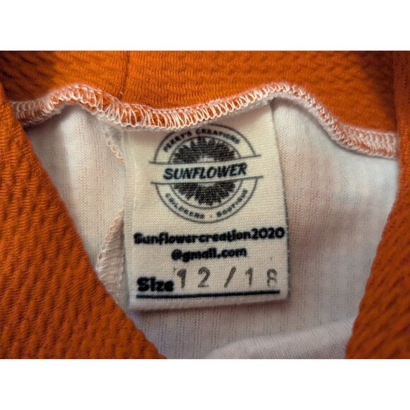 Handmade Toddler Girls 12/18 Fall Pumpkin Bell Bottom Pants By Sunflower - Picture 3 of 3